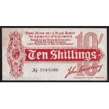 Banknotes, Great Britain 1917 Treasury Ten Shillings banknotes,