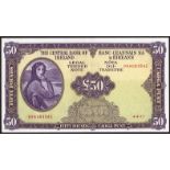 Banknotes, Central Bank of Ireland, 'Lady Lavery', Fifty Pounds, 4-4-77, 04A063542,