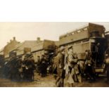 1915 Flanders WWI, photograph of British troops boarding buses.