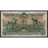 Banknotes, Currency Commission Consolidated Banknote, 'Ploughman', The National Bank, One Pound,