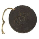 George III Great Seal of Ireland in Dublin pewter case, a large brown wax seal, 6" (15cm) diameter,