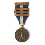 1939-1946 Merchant Marine medal, with three bars. To an unknown recipient.