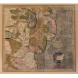 1619 Map of East Ulster by Gerard Mercator, hand-coloured, engraved map, Ultoniae Orientalis,