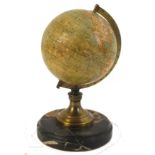 Circa 1890 A French miniature terrestial globe by E.
