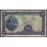 Banknotes, Central Bank of Ireland, 'Lady Lavery', Ten Pounds, 18-7-42 War Code (F), 14V013833,
