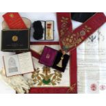 Freemasonry. 19th century Masonic regalia, jewels, certificates and accessories of William Conolly.