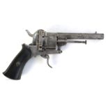 Circa 1895 Belgian pin-fire revolver.