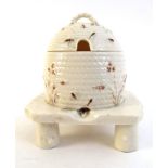 1891-1926 Belleek second period, Grass Teaware Honey Pot on stand,
