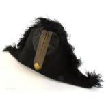 Victorian diplomatic court bicorn hat.