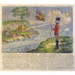1798 Lord Longbow, the Alarmist, discovering the Miseries of Ireland, cartoon by Gillray.