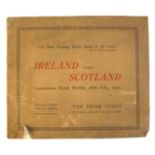 Rugby 1927 Ireland v Scotland Irish Times Pictorial Record booklet,