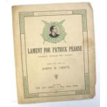 "Lament for Patrick Pearse", sheet music, the cover centred by a portrait of Padraig Pearse,