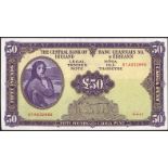 Banknotes, Central Bank of Ireland, 'Lady Lavery', Fifty Pounds, 4-4-77, 01A032690,