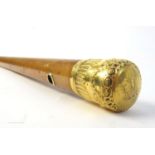 George III gold mounted malacca cane.