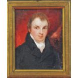 19th century Irish School, portrait miniature of a gentleman, a member of the Hart family of Co.
