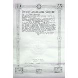 1939 (17 October) 1939 Irish Army Officer's Commission, signed by Douglas Hyde,