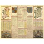 1708 & 1766 Maps of Ireland, incorporating the earliest recorded view of the Irish Parliament,