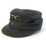 1939-1945 German, Luftwaffe / Hitler Youth field cap; Hitler Youth armband and badge.
