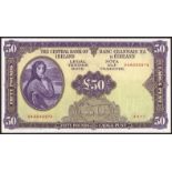 Banknotes, Central Bank of Ireland, 'Lady Lavery', Fifty Pounds, 4-4-77, 04A040974,