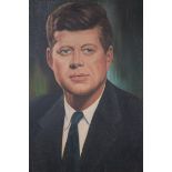 J BARLING PORTRAIT OF JOHN F KENNEDY Oil on canvas Signed lower right 59cm x 48cm