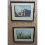 A SET OF FOUR COLOUR PRINTS architectural studies Law Courts Royal Exchange Dublin Lying-in