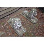 A PAIR OF 19th CENTURY LIMESTONE FIGURES,