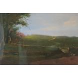 ADAM COS Landscape Oil on board Signed lower right 35cm (h) x 43cm (w)