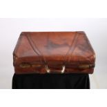 A PLATT GUARDSMAN LEATHER FITTED SUITCASE