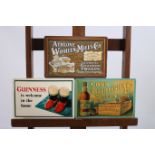 THREE TIN PLATE SIGNS inscribed Guinness Cork Distilleries and Athlone Woollen Mills each 20cm x