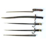 19TH CENTURY BAYONETS COLLECTION four bayonets comprising a socket bayonet for use with the 1853