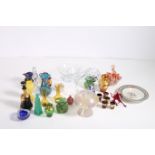 A COLLECTION OF GLASS WARE to include comport lustreware bowl ruby glass and an opaline glass