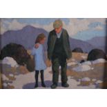 NORMAN SMITH RUA WITH GRANDFATHER Oil on board Signed lower left 29cm x 37cm