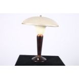 AN EILEEN GRAY ART DECO BAKELITE TABLE LAMP for Jumo France circa 1940s the mushroom shaped enamel