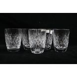 FIVE WATERFORD CUT GLASS TUMBLERS