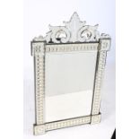 A 19TH CENTURY VENETIAN MIRROR the rectangular bevelled glass plate within a frosted and engraved