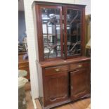 A GOOD 19TH CENTURY MAHOGANY LIBRARY BOOKCASE the moulded cornice above a pair of astragal bevelled