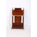 A FINE 19TH CENTURY MAHOGANY AND BRASS STICK STAND AFTER JAMES SHOOLBRED the superstructure with