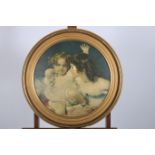 STUDY OF CHILDREN A ROUNDEL IN GILT FRAME 49cm(d)