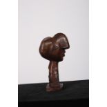 MODERNIST SCHOOL STYLE OF PICASSO A PATINATED BRONZE FEMALE BUST raised on a shaped column and