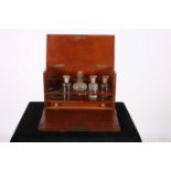 A 19TH CENTURY MAHOGANY LABORATORY CABINET the hinged lid in front containing one long drawer