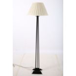 AN ALFRANK STYLE WROUGHT IRON FLOOR STANDARD LAMP the rectangular columns with scroll capital