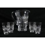 A WATERFORD CUT GLASS LEMONADE SET comprising jug and four glasses