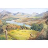 COLETTE DORGAN LOOKING OVER PADARN LAKE TOWARDS LLANBERIS SNOWDONIA Oil on canvas Signed lower