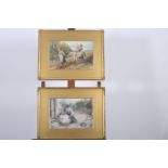 AFTER BIRKET FOSTER MOTHER AND CHILD AND FIGURES WITH DONKEY Coloured prints A pair 25cm x 35cm