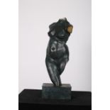 AFTER LE LABAO A BRONZE FIGURE modelled as a female torso shown on rectangular base 47cm (h)