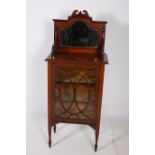 A 19TH CENTURY MAHOGANY AND SATINWOOD INLAID DISPLAY CABINET of rectangular outline the