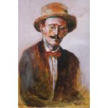 TOM BYRNE JAMES JOYCE Mixed Media on board Signed lower right 34cm x 24cm