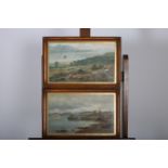 ALEXANDER WILLIAMS COLOUR PRINTS SEASHORE WITH SAILING BOATS A Pair 24cm x 39cm