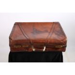 A PLATT GUARDSMAN LEATHER FITTED SUITCASE