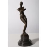 AFTER FERDINAND PREISS AN ART DECO DESIGN FIGURE modelled as a female dancer shown standing with